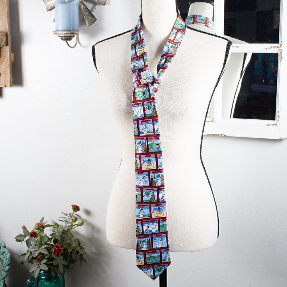Men's Holiday Tie - Holiday - Snowmen - Snowman - Snowwoman